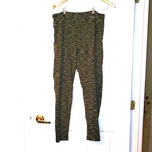 2xl Olive and black Nirlon leggings with side pockets 2x